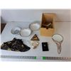 Image 1 : Glass Handheld Mirror, Penholder, Ceramic Bowls, Misc.