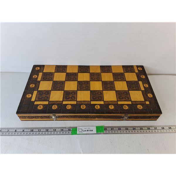 Wooden Chess Set Approx. 19.5" x 20"