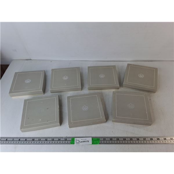 (7) 1972 Canadian Olympic Coin Display Boxes- Empty