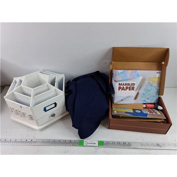 Marbled Paper Designs Kit, Navy Polyester Linen Weave 58" x 4', Jewelry Organizer