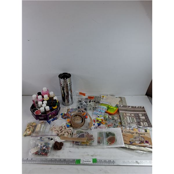Assorted Acrylic Paint, Collage Papers, Doilies, Stickers, Misc