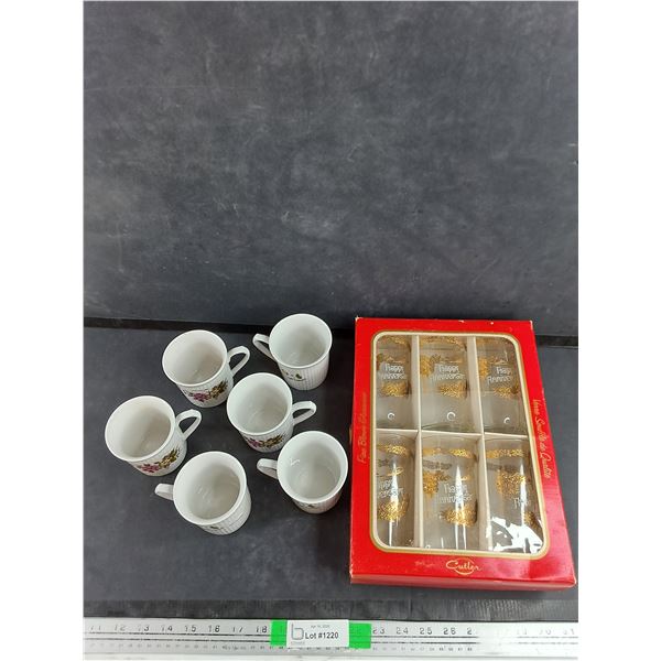 Ceramic China Coffee Mugs & Cutler Fine Blown Glassware