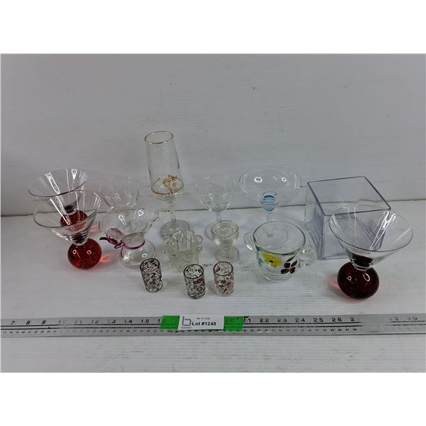 Glass Goblets, Martini Glasses, Square Glass Planter, Shot Glasses, Abbott Glass Vase