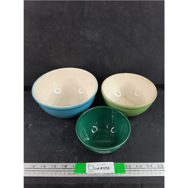 (3) Ceramic Bowl 8", 7", 5"