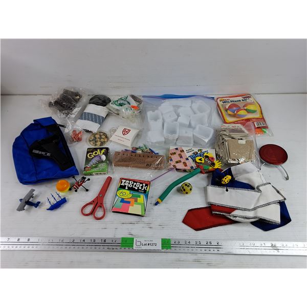 Beach Ball, Crayola Scissors, Small Bag, Assorted Games, Misc