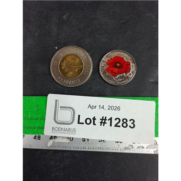 Canadian 25 Cents & 2 Dollar Coins