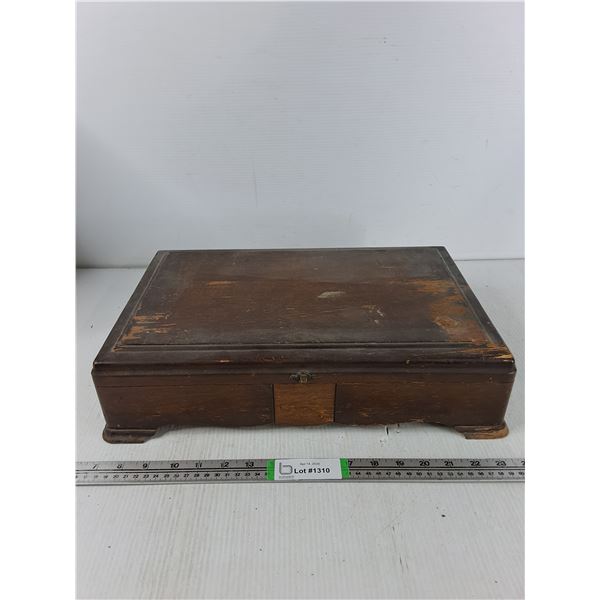 Wooden Box of Various Cutlery - 17" x 11" x 5"