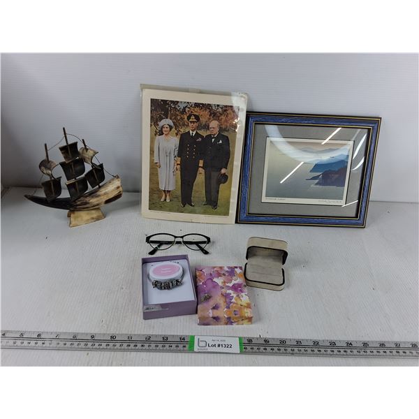 Sunshine Coast Framed Print, Small Sail Boat Model, Inspire Bracelet, Misc - PICK UP