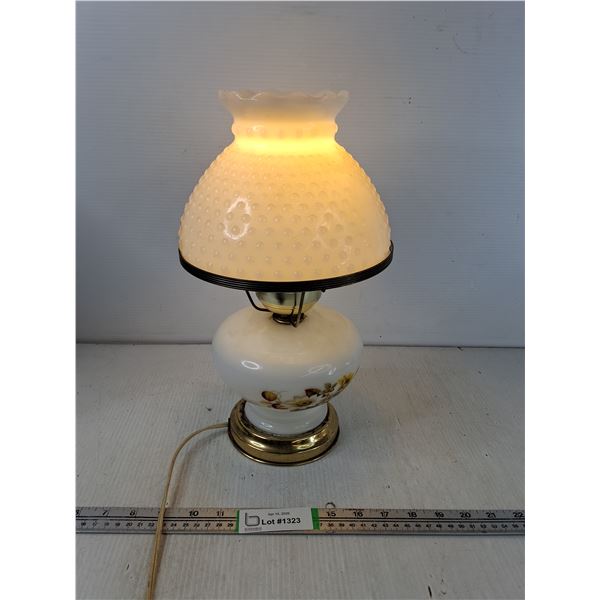 Ceramic Lamp w/ Brass - Powers On, H14" - PICK UP ONLY