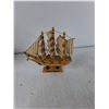 Image 4 : (3) Various Sail Boats - Sea Shell, Metal, Wooden - PICK UP