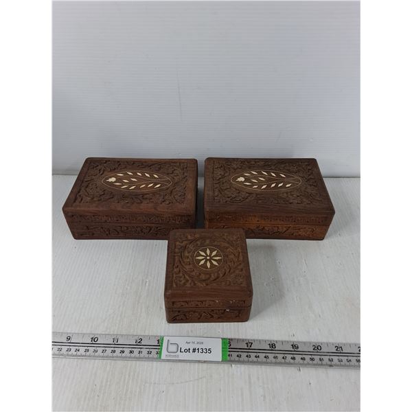 (3) Wooden Decorative Boxes
