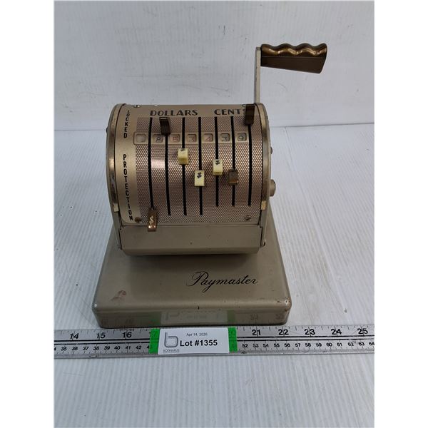 Vintage Paymaster Check Writer with Key