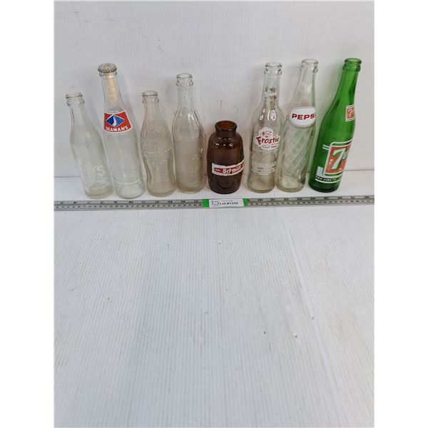 (8) Vintage Soft Drink and Beer Glass Bottles