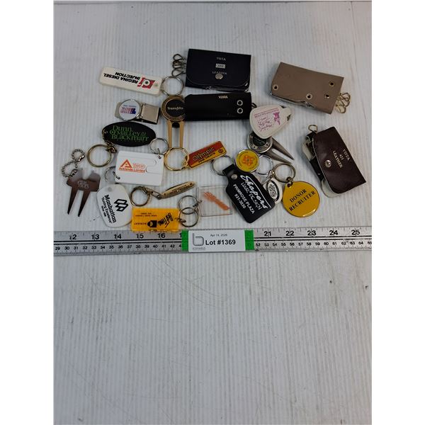 Vintage Assorted Advertising Keychains and Misc.