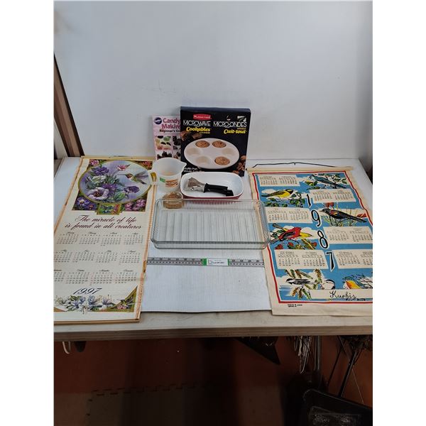 Assorted Bakeware,Calendars and misc.