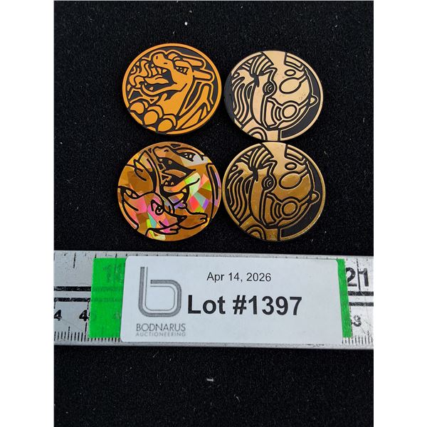 (4) Collectible Coins from Pokemon Trading Card Game-Cannot Authenticate