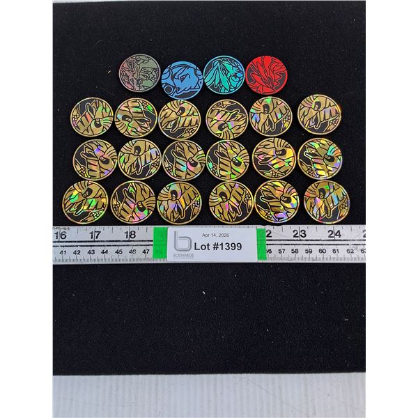 (22) Various Collectible Pokemon Trading Card Game Coins-Cannot Authenticate