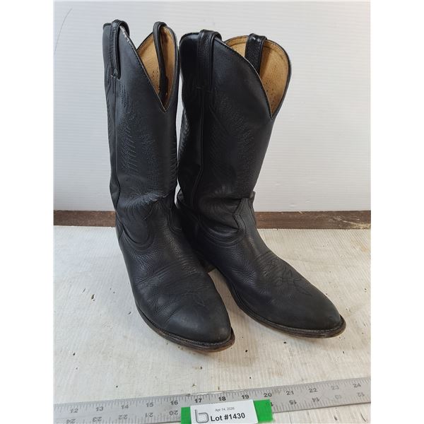 Silver Rebel Black Unisex Cowboy Boots - Size 9