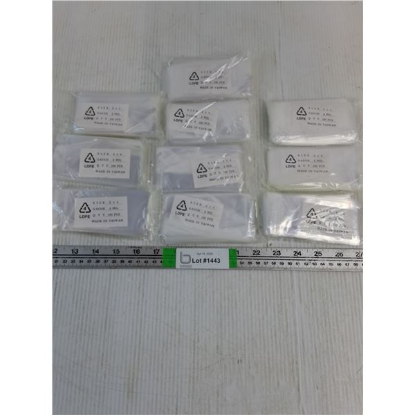 (10) Pkgs. of Clear Plastic Bags for Packing and Storage-2"x4"-100 Pieces per Pack