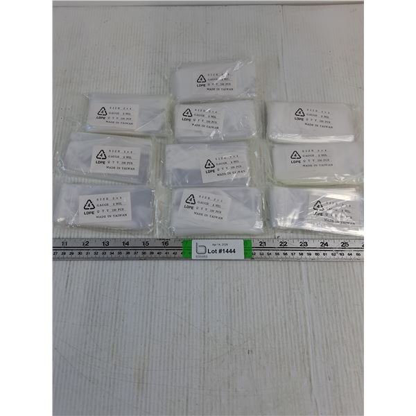 (10) Pkgs. of Clear Plastic Bags for Packing and Storage-2"x4"-100 Pieces per Pack