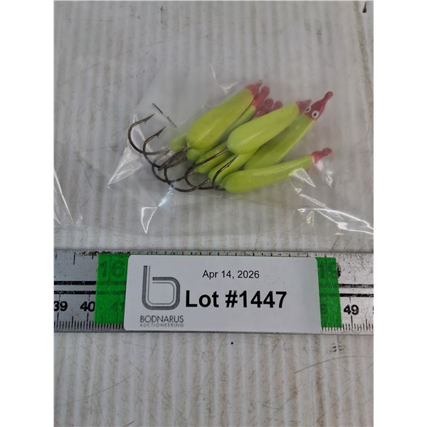 (8) Custom Made Bright Lime Green Glo in the Dark Swimmers