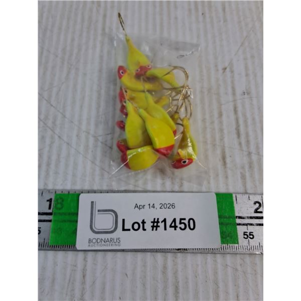 (10) Custom Made Bright Yellow Wobble Jigs