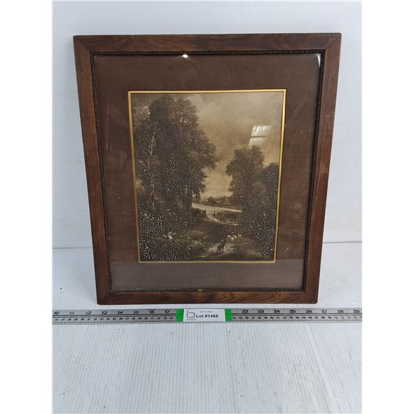 Picture in Wooden Frame-14.5"x16"