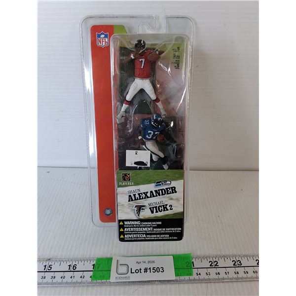 Shaun Alexander & Michael Vick NFL Figurines- Sealed