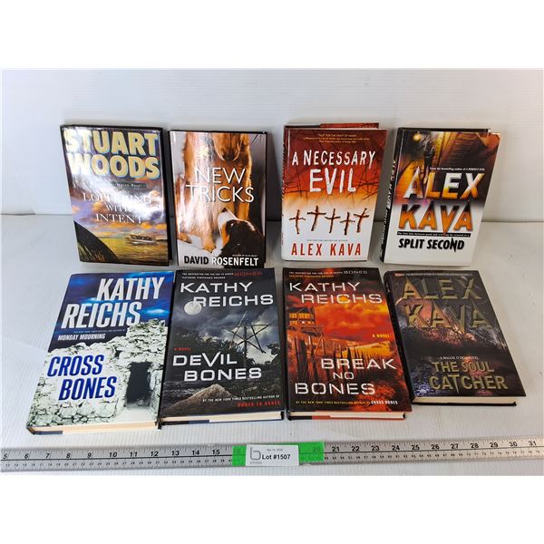 (8) Novels by Alex Kava, Kathy Reichs, Stuart Woods, David Rosenfelt