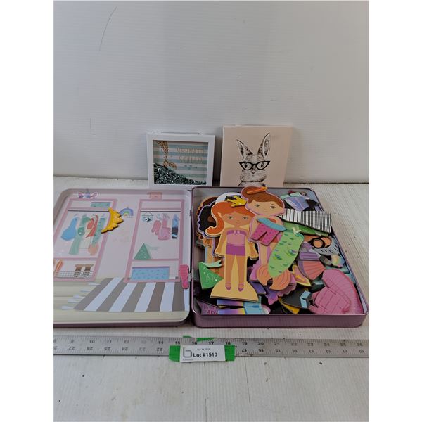 (2) Mini Home Decor wall Hangings & Childrens assorted Magnet kit