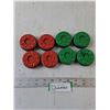 Image 1 : Shuffle Board Disc (4) Red (4) Green
