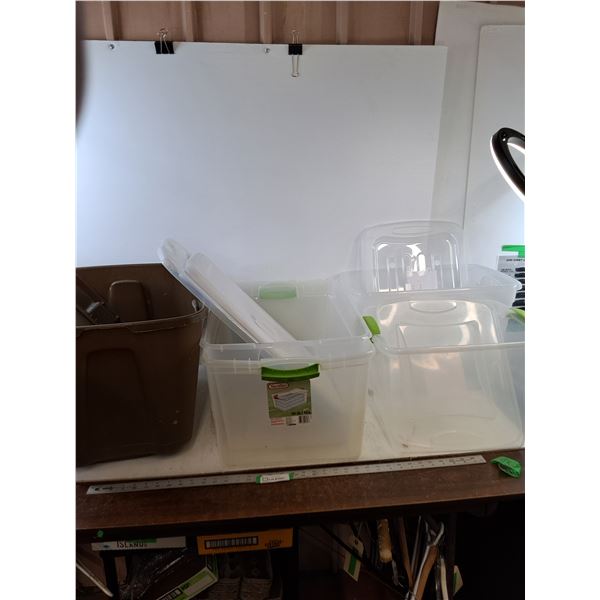 *(4) Sterilite & Get Sorted Brown Totes-Cannot Ship