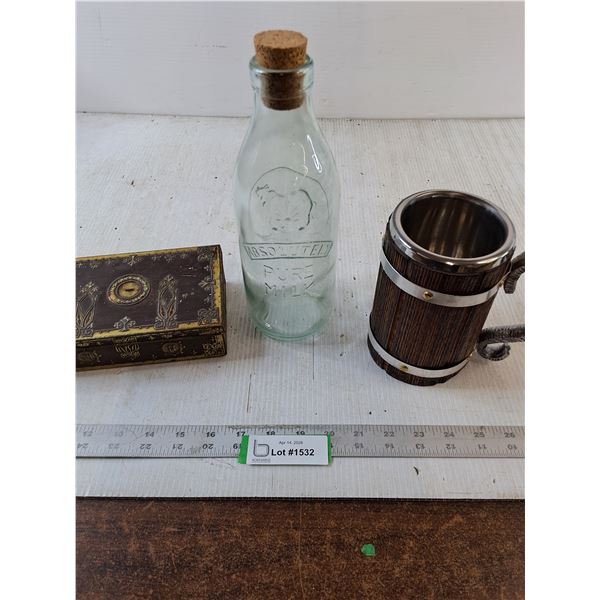 (1) Absolutely Pure Milk Made in Italy Glass, (1) mug  & The Last word in Cocoa