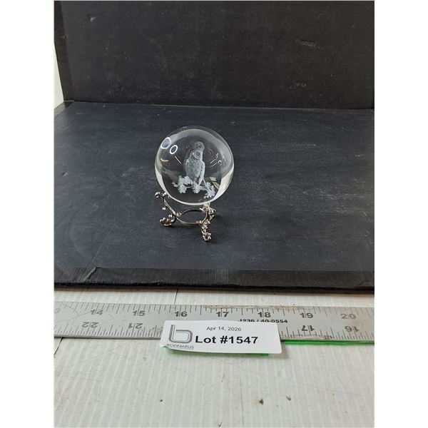 Owl and Moon Glass Globe