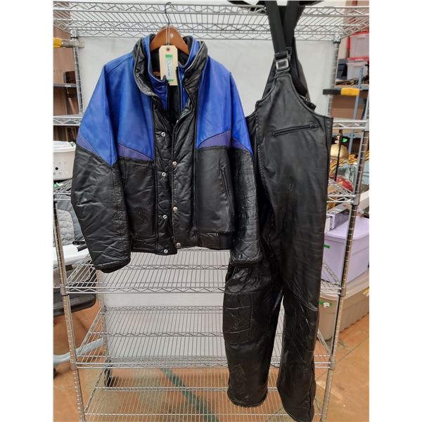 * Wolff Leather Snowmobile Jacket & Pants Set (Jacket Size 46, Pants Size 44)