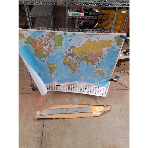 99 - 2002 Chevy Grill Covers, Modern World Map 48" x 38" - PICK UP