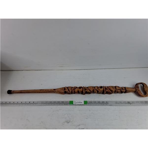 36"  Carved Wood Cane - PICK UP