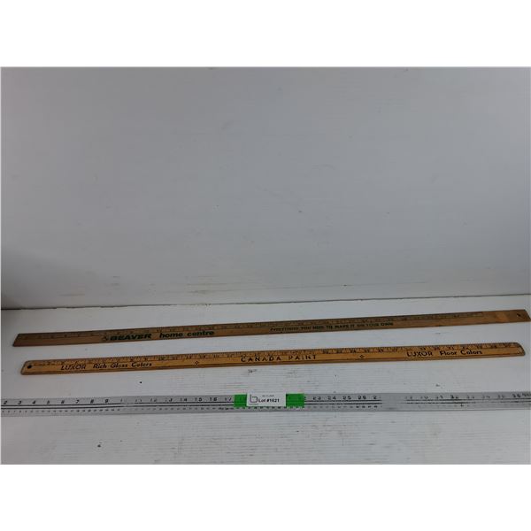 (2) Wooden Rulers 35" - PICK UP