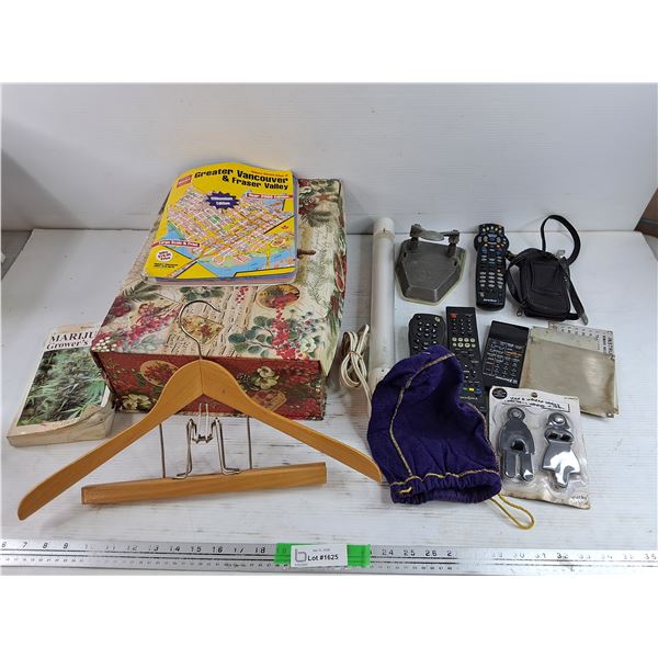 Paper Hole Punch, Remotes, Light Bar - Powers On, As Is, Man & Woman Hook, Marijuana Growers Guide