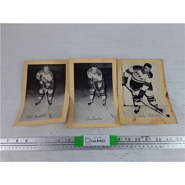 Vintage Hockey Player Photos - Earl Ingarfield, Guy Gendron, Andy Hebenton