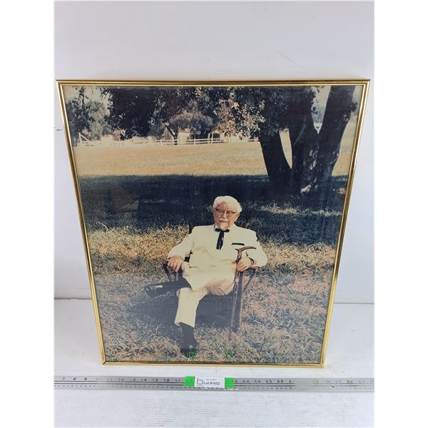 Metal Framed Colonel Sanders Portrait Print 24" x 20"