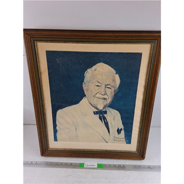 Wood Framed Colonel Sanders Print by Norman Rockwell
