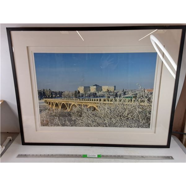 *Framed Saskatoon University Bridge Wall Art Print 41" x 31" - PICK UP ONLY