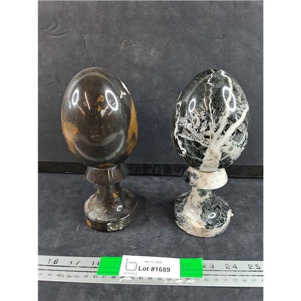 (2) Marbled Egg Ornaments