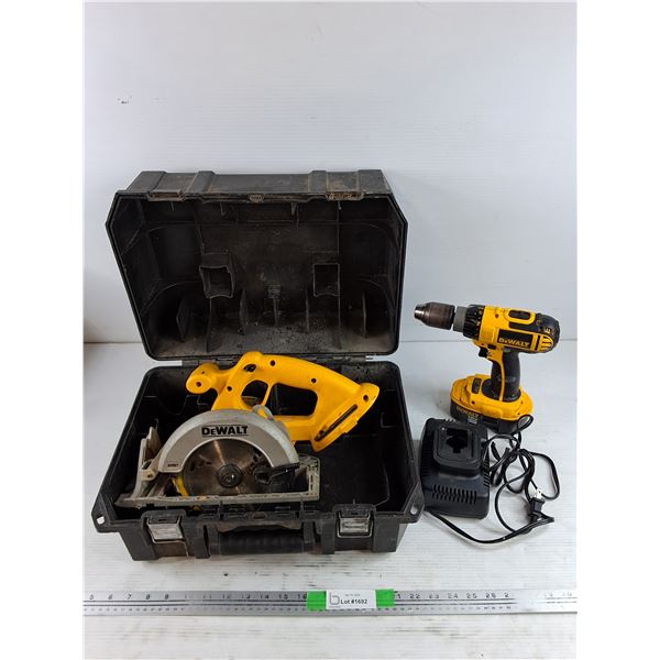 DeWalt 18V Circular Saw & Drill, Battery & Charger - Powers On, As Is - PICK UP