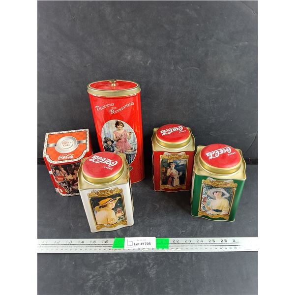 Assorted Vintage Coca Cola Tins