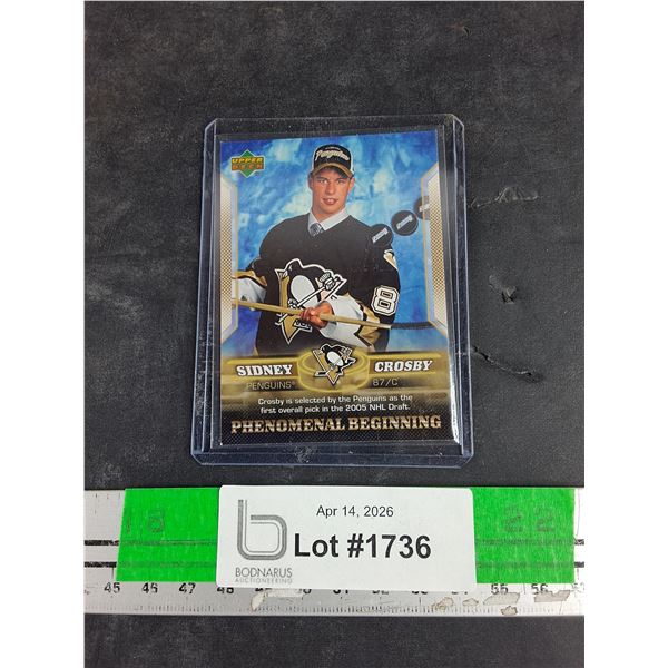 Upper Deck 2005 Rookie Sidney Crosby Trading Hockey Card - CANNOT AUTHENTICATE