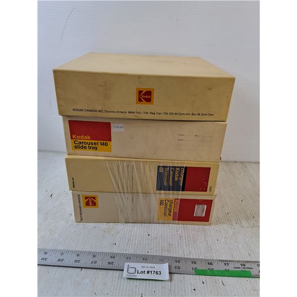 (4) Kodak Carousel 140 Slide Trays