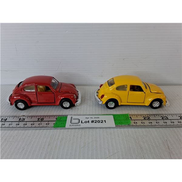 (2) Pullback Volkswagen Die Cast Beetles 1:36 Scale