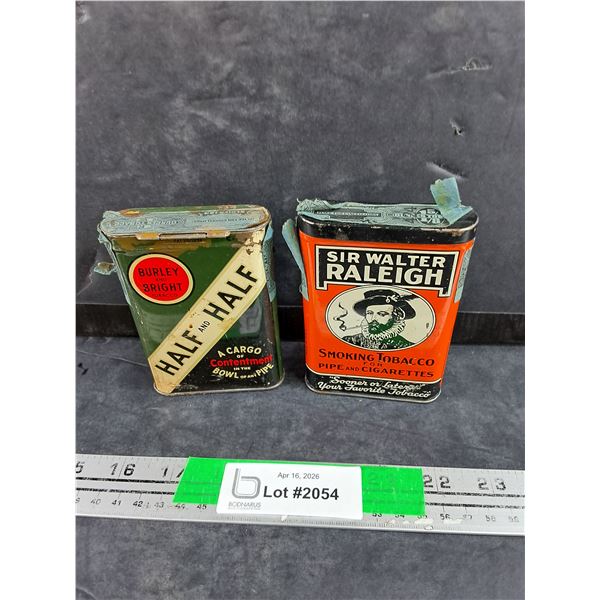 Burley & Bright and Sir Walter Raleigh Vintage Pocket Tobacco Tins